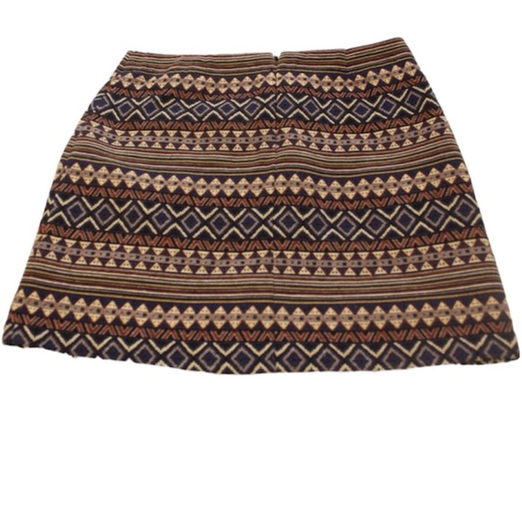 Cato Mini Skirt Sz 12 EUC Fringe Tapestry Native Print Woven - Picture 3 of 11